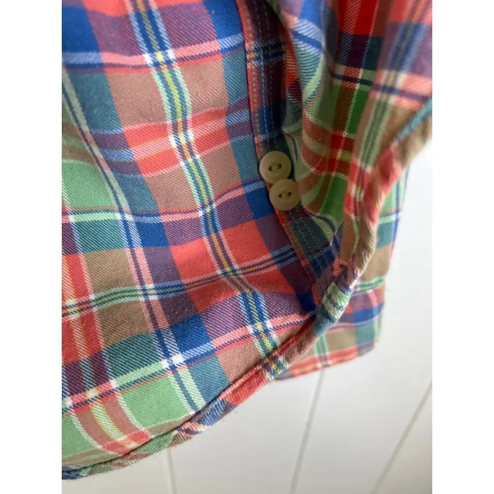 Polo Ralph Lauren Flannel‎ Men's XL Work Shirt Plaid 100% Cotton Button Up
